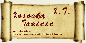 Kosovka Tomičić vizit kartica